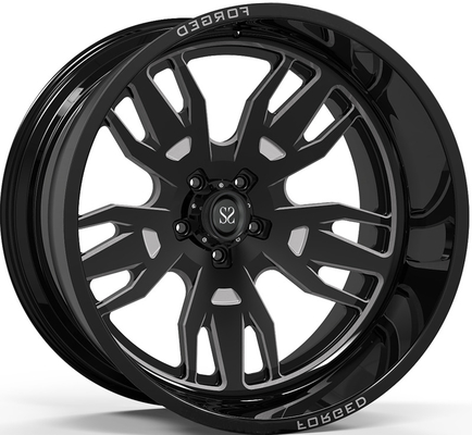 A6061 T6 Off Road 22x12 24x12 And 24x14 Gloss Black Machined Deep Lip 4x4 Car Alloy Wheels Rim Customized